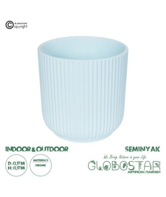 GloboStar® Artificial Garden SEMINYAK 20519 Διακοσμητική Κεραμική Γλάστρα Λευκή Π17 x M17 x Υ17